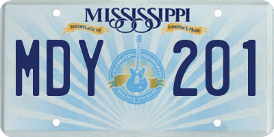 MS license plate MDY201