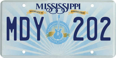 MS license plate MDY202