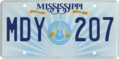 MS license plate MDY207