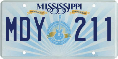 MS license plate MDY211