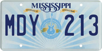 MS license plate MDY213