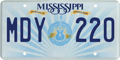 MS license plate MDY220