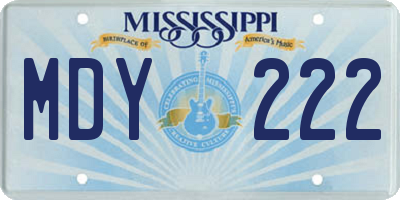 MS license plate MDY222