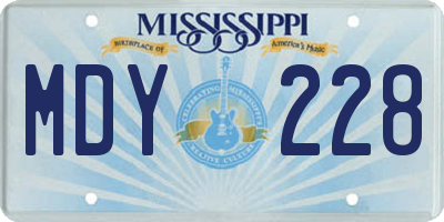 MS license plate MDY228