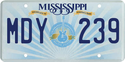 MS license plate MDY239
