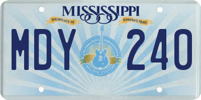 MS license plate MDY240