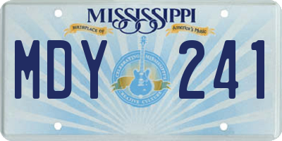 MS license plate MDY241