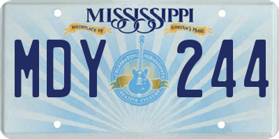 MS license plate MDY244