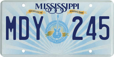 MS license plate MDY245