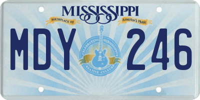 MS license plate MDY246