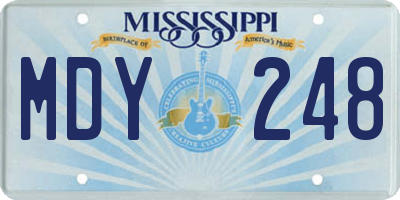 MS license plate MDY248