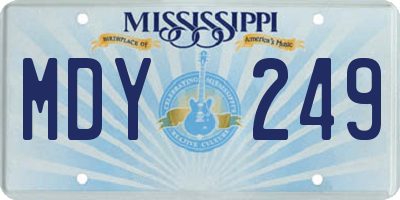 MS license plate MDY249