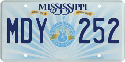 MS license plate MDY252