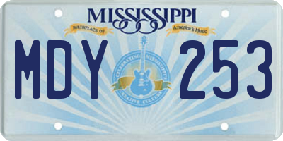 MS license plate MDY253