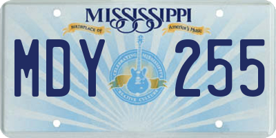 MS license plate MDY255