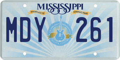MS license plate MDY261