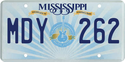 MS license plate MDY262