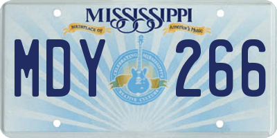 MS license plate MDY266