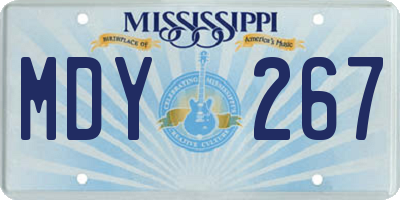 MS license plate MDY267