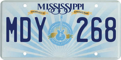 MS license plate MDY268