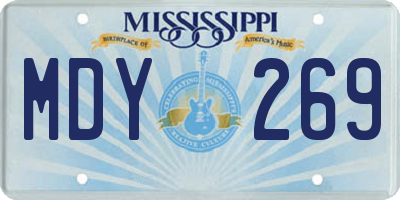 MS license plate MDY269