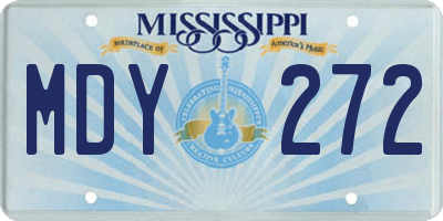 MS license plate MDY272