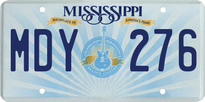 MS license plate MDY276