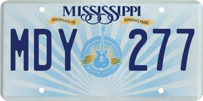 MS license plate MDY277