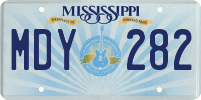 MS license plate MDY282
