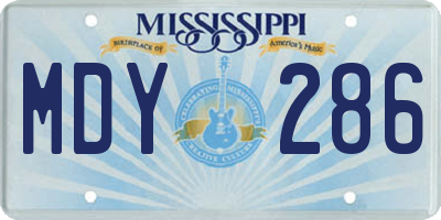 MS license plate MDY286