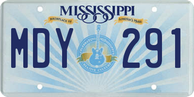 MS license plate MDY291