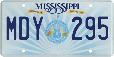 MS license plate MDY295