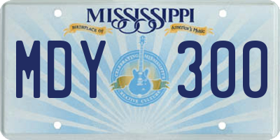 MS license plate MDY300