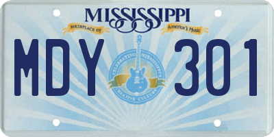 MS license plate MDY301