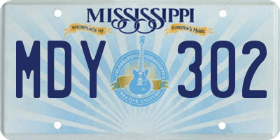 MS license plate MDY302