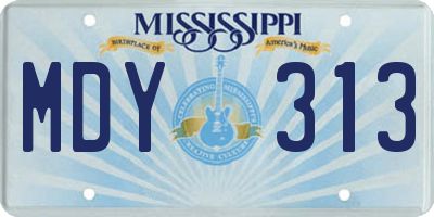 MS license plate MDY313