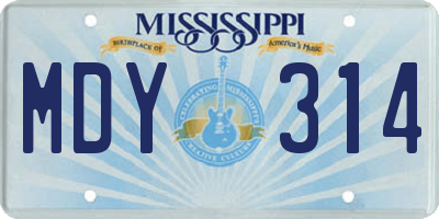 MS license plate MDY314