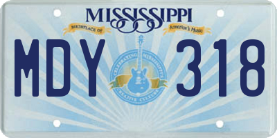 MS license plate MDY318