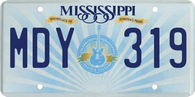 MS license plate MDY319