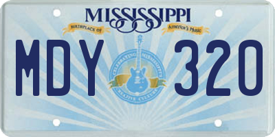 MS license plate MDY320