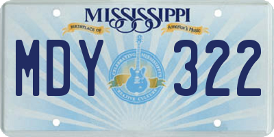 MS license plate MDY322