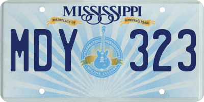 MS license plate MDY323