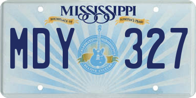 MS license plate MDY327