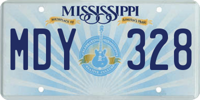 MS license plate MDY328