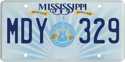 MS license plate MDY329