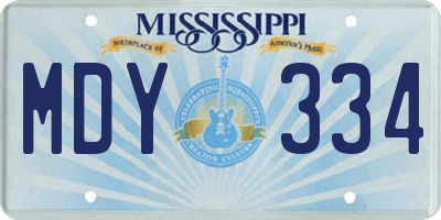 MS license plate MDY334