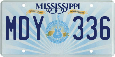 MS license plate MDY336