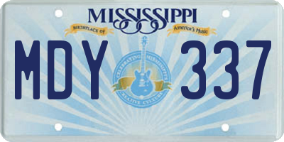 MS license plate MDY337