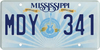 MS license plate MDY341