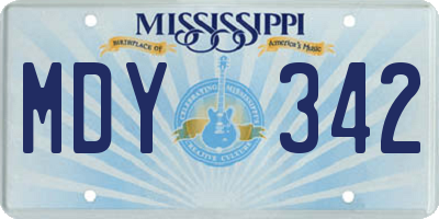 MS license plate MDY342